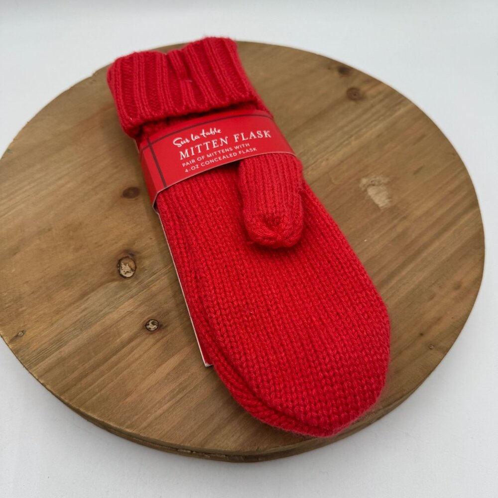 Sur La Table Mitten Flask gift fun quirky whimsical woman’s Red make the soccer